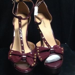 JustFab Amber Burgundy High Heels